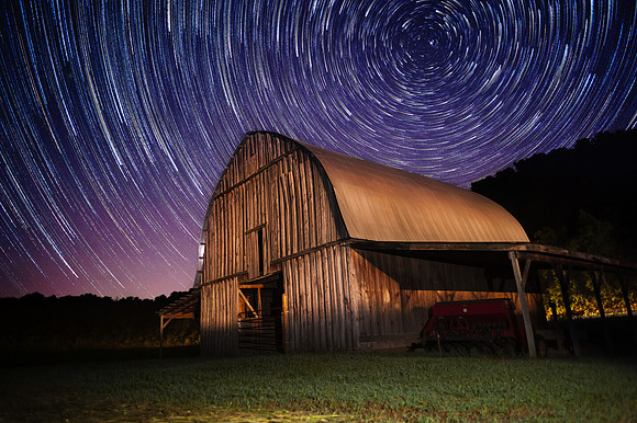 Smith Barn with Star Trails